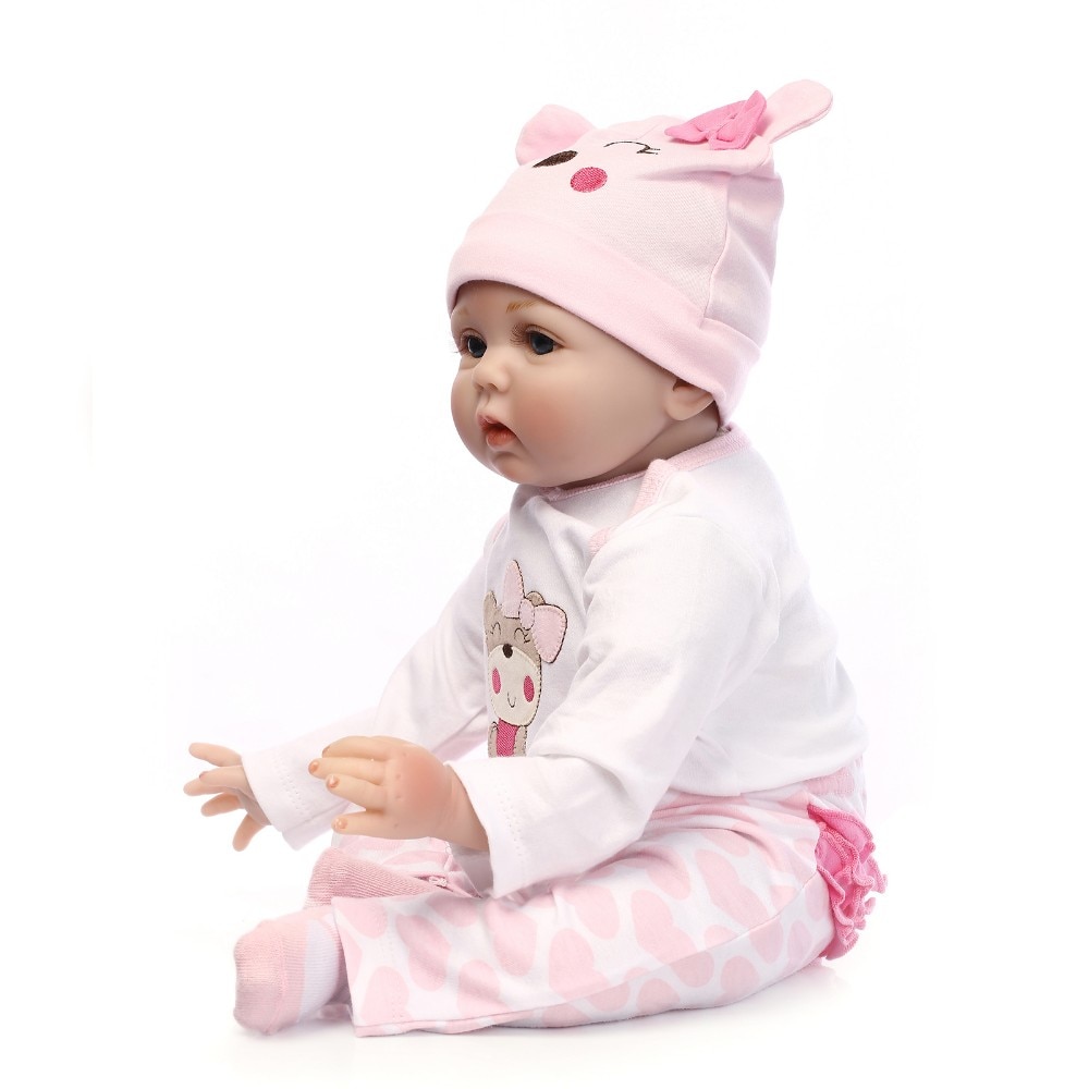 Boneca Bebe Reborn Malkitoys Realista Tecido Valentina 60cm