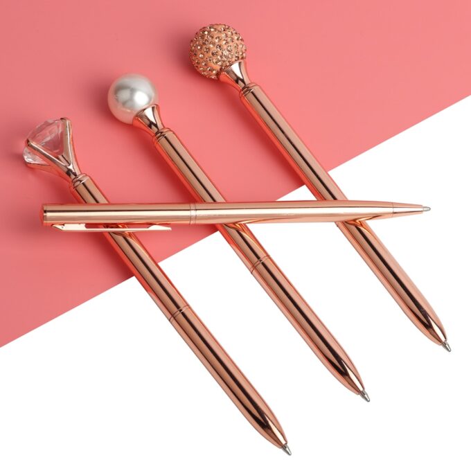 Kit Canetas De Luxo 4 peças Rose Gold para o Home Office - Imagem 2