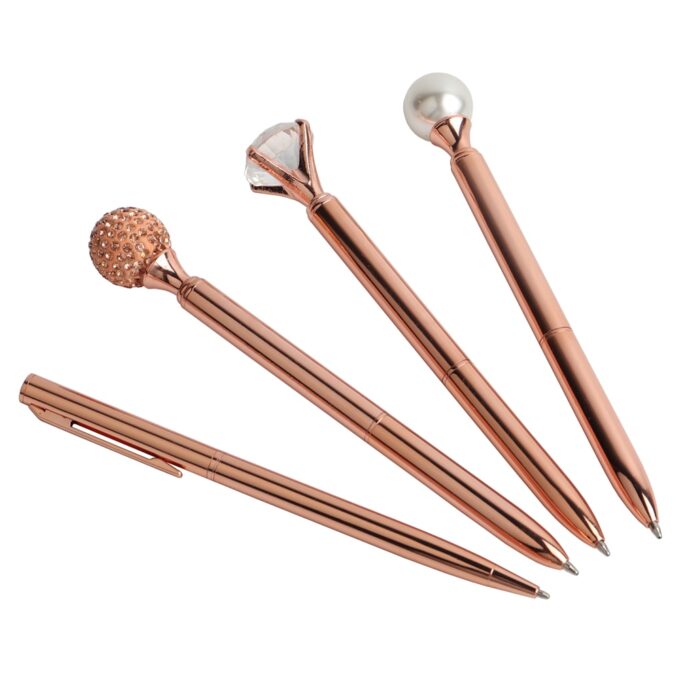 Kit Canetas De Luxo 4 peças Rose Gold para o Home Office